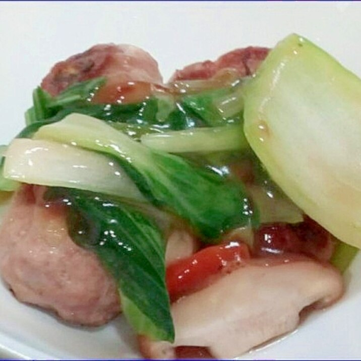 肉団子の青梗菜あんかけ